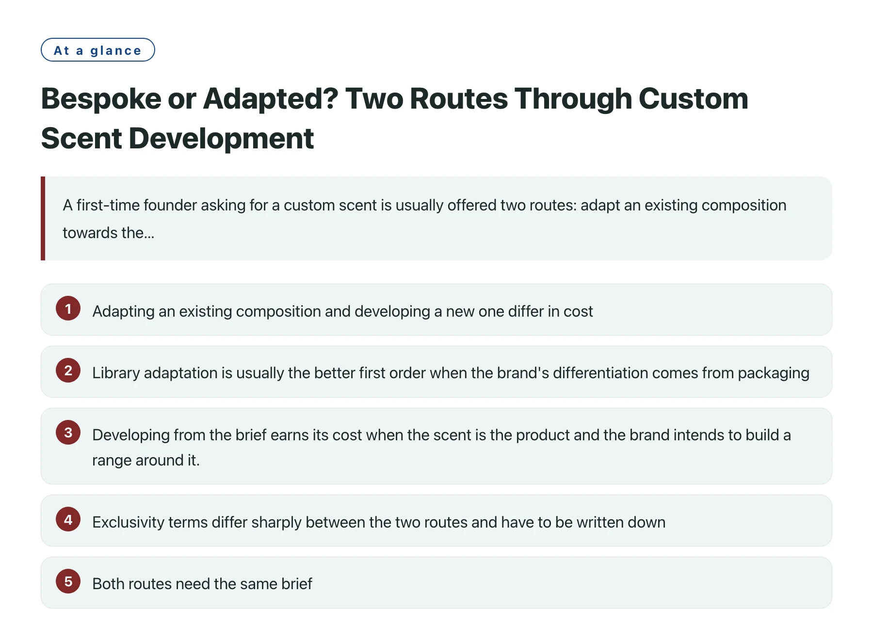 Bespoke or Adapted? Two Routes Through Custom Scent Development——全文要点速览